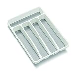 madesmart Classic Mini Silverware Tray - White | CLASSIC COLLECTION | 5-Compartments | Kitchen Organizer |Soft-grip Lining and Non-slip Rubber Feet | BPA-Free