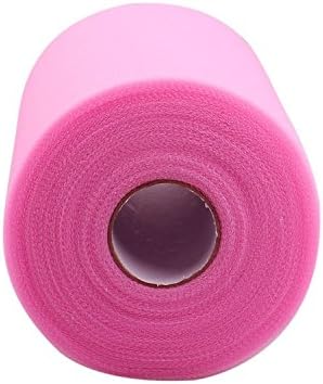 Pink Tulle Roll Spool 6 inch x 300 Feet (100 Yards) for Tulle Fabric Table Skirt Party Wedding Decorations