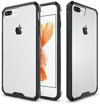iPhone 7 Plus Case iPhone 8 Plus Case, Crystal Transparent Clear Back and Black Sleeve Design and Anti-Scratch and Shock-Proof Cover for Apple iPhone 7 Plus and Apple iPhone 8 Plus (Black)
