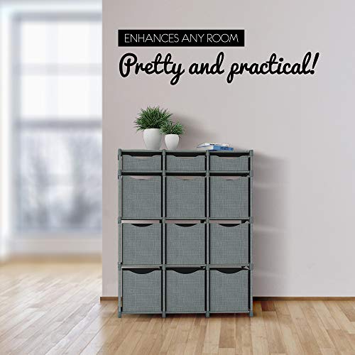 12-Cube-Organizer-Set-of-Storage-Cubes-Included-DIY-Closet-Organizer-Bins-Cube-Organizers-and-Storage-Shelves-Unit-Closet-Organizer-for-Bedroom-Playroom-Livingroom-Office-Dorm-Grey