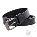 JasGood Skinny Jeans Leather Belt for Women Luxury Dress Belts With Classic Buckle