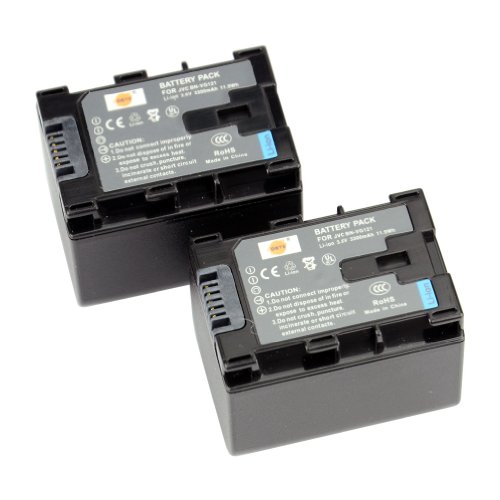 DSTE 2x BN-VG121 Replacement Li-ion Battery for JVC GZ-E10 GZ-E100 GZ-E15 GZ-E200 GZ-E205 GZ-E208 GZ-E220 GZ-E225 as BN-VG107 BN-VG114 BN-VG138