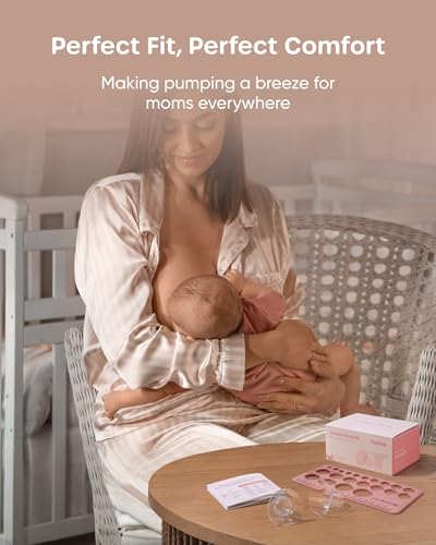 Nuliie 3-in-1 Flange Sizing Kit 13/15/17/19/21mm for 24mm Electric Double Breast Pump Flange/Shield, 10PCS Silicone Flange Inserts to Boost Pumping Efficiency & Comfort, BPA-Free Essential for Moms