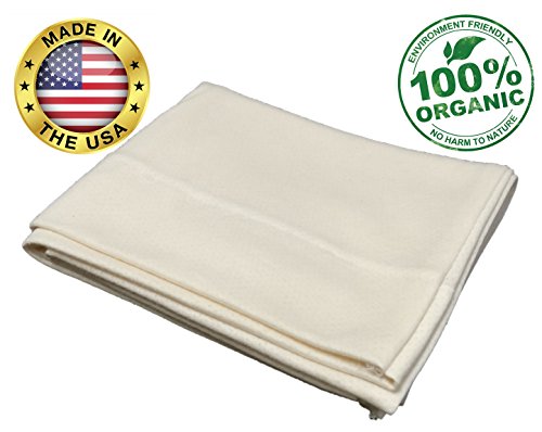 Organic Cotton Pillow Case By Snuggle-Pedic - Kool-Flow Breathable Stretch Knit Fabric (Queen)