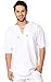 Cotton Natural Mens Short Sleeve V-neck Shirt with Drawstring (XXLarge, White)