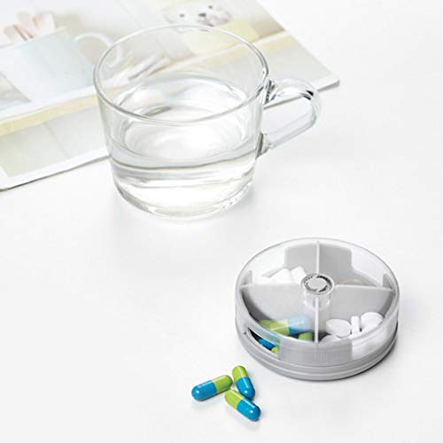 Fan-Ling 2019 Newest Portable Multi-Divided Transparent Mini Pill Box Sealed Dustproof Storage Box,4 Slot Medicine Tablet Dispenser,Creative Medicine Seal Organiser