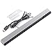 KIMILAR Replacement Wired Infrared IR Ray Motion Sensor Bar Compatible Nintendo Wii and Wii U Console (Silver/Black) primary