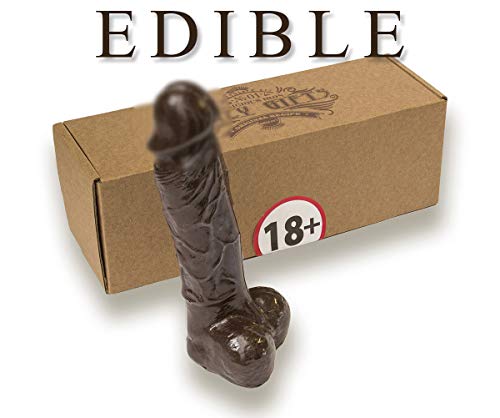 IronChoco Chocolate Penis Real Size Solid in Gift Box, Novelty Sweet for Adults, 7.4 oz