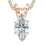 1 12 carat 18k rose gold gia certified marquise cut diamond pendant necklace premium collection g h color si1 si2 clarity 1 5 ct 18 in gold chain