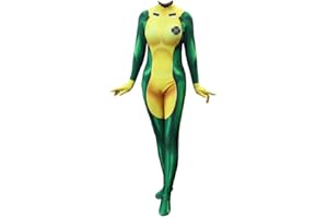 Axvinel Superhero Rogue Cosplay Costume Womens Full Set Bodysuit Zentai Jumpsuit