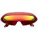 Retro Futuristic Cyclops Color Mirroed Lens Wrap Around Sunglasses (Crystal Red/Fire Mirror)