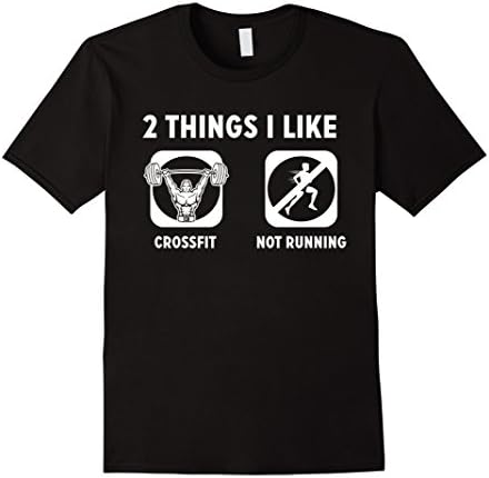 Mens 2 Things I Like Cross Fit Not Running Funny Fitness TShirt XL Black
