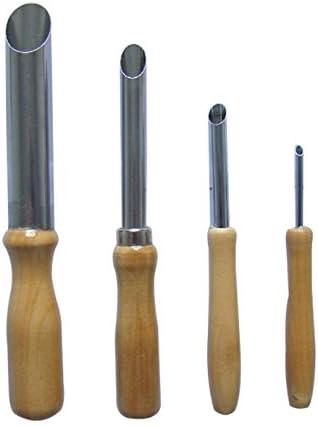 Glamorway Pack of 4pcs Semi Round Hole Cutters Pottery Clay Ceramic DIY Tools For Drilling &amp; Sculpture (Round)