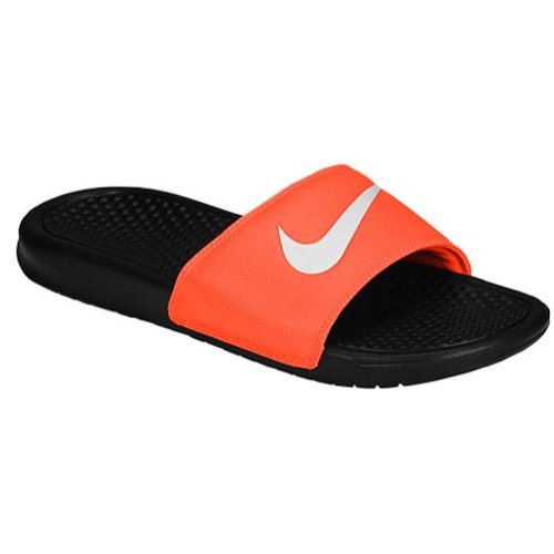 New Nike Mens Benassi Swoosh Slide Sandal Crimson Black White