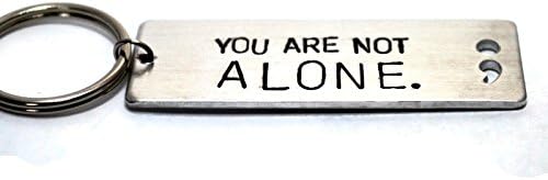 semicolon cutout aluminum metal stamped keychain