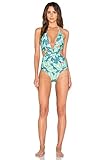 Topwigy Women's Light Green Beachwear Sexy Bikini Swimsuit with Leaf Printing Padded Push up Bathing Suit Monokini