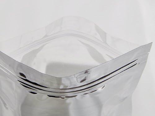 100 PCs Clear/Silver Flat Ziplock Bag 14cm x 20cm 5.51'' x 7.87''