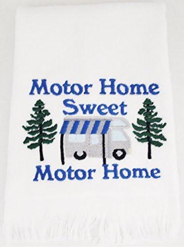 MOTOR HOME SWEET MOTOR HOME EMBROIDERED GUEST TOWEL RV TRAVEL