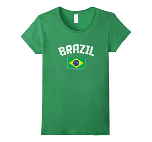 Women's Brazil Brazilian Flag T-Shirt XL Grass