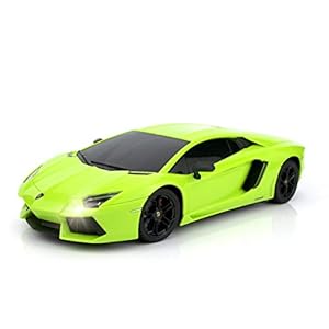 QUN FENG RC Car 1:18 Lamborghini Aventador Radio Remote Control Cars Electric Car Sport Racing Hobby Toy Car Grade Licensed Model Vehicle for Kids Boys and Girls Best Gift (Green)