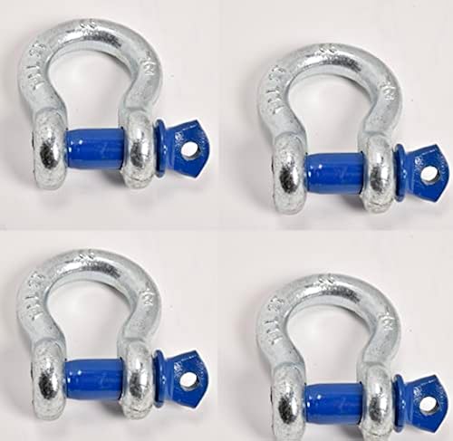 Hi Gear 4 Pack Galvanized Blue Rigging 1 2 Bow Shackles D Ring Rugged hi-gear-4-pack-galvanized-blue-rigging-1-2-bow-shackles-d-ring-rugged