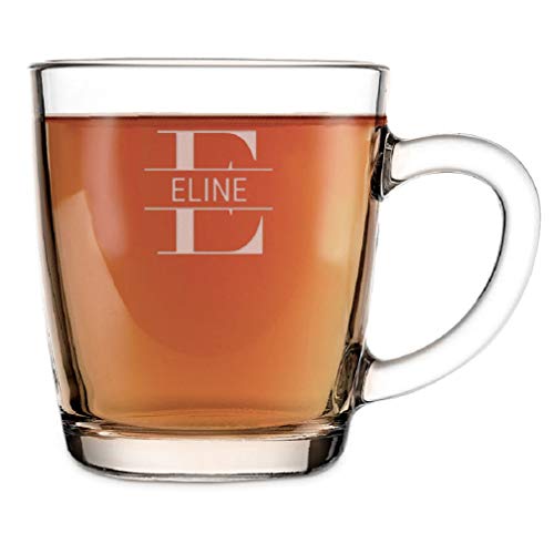 Teeglas mit Gravur Personalisierbar mit Namen - Teeglas Graviert mit Namen: Personalisierbar mit Text, Verschiedenen Designs und Schriftarten