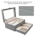 Homde 6 Slots Watch Box Glasses Holder Jewelry Box Gift for Men Women (Gray (Drizzle-Like Grain))