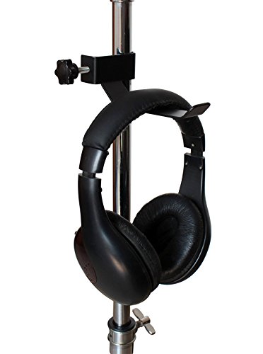 YMC Headphone Holder Tambourine Holder Hanger Clip for Microphone/Musical Stand, Black