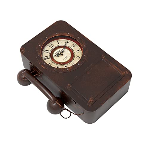 Abdurey Retro Old Telephone Wall Clock with Hidden Safe, Battery