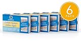 Classic Cotton Swabs Double Tipped Wooden Sticks 125 Count Per Pack (Pack of 6 = 750 Count)