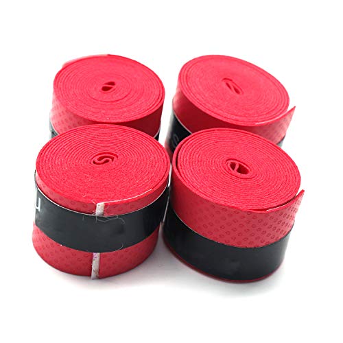 Cyful Red Non-Slip Racket Grip Tape Anti Slip Overgrip Tape for Tennis, Badminton & Squash Rackets -Pack of 4 - Thumbnail 2