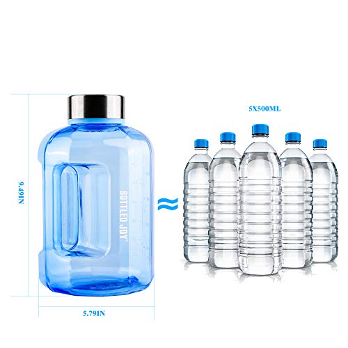 BOTTLED JOY Water Jug 75oz Water Bottle 2.2L Large Water Bottle Clear