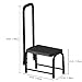 Leekpai Sturdy Step Stool with Handle for Seniors,Adults. Heavy Duty Holds 300lbs.Non-Slip Safety Step, Attractive Black for Bathroom