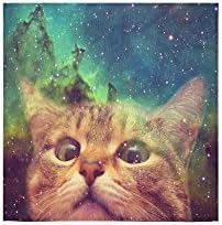 Universe Space Cute Galaxy Cat Outer Space Thin Soft Towel 13"x13"(One-sided Printing)