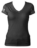 Grunt Style Ladies Basic V Neck T-Shirt (Medium, Charcoal)