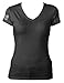 Grunt Style Ladies Basic V Neck T-Shirt (Medium, Charcoal)