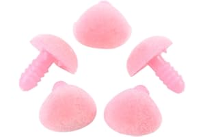10 Pcs Plastic Animal Safety Noses for Crochet Flocking Toy Pink Red Black Brown DIY Bear Toy Safety Nose Dolls Nose(Pink)