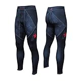 Anthem Athletics HELO-X Grappling Spats - MMA / BJJ Compression - Black Hex With Red - Large