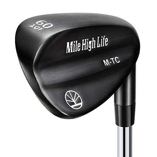 Mile High Life | Entry Level Golf Sand Wedge Sets | Beginner’s Golf Gap Wedge Sets | Lob Wedge Golf Clubs for Men & Women (60 Degrees(Black Titanium Layer))