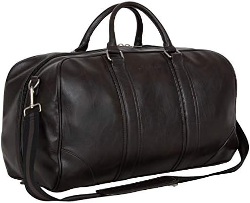 Ben Sherman 20" Vegan Leather Travel Duffel Bag Top Zip Weekender Carry-On Duffle Luggage, Brown 1 Ben Sherman 20" Vegan Leather Travel Duffel Bag Top Zip Weekender Carry-On Duffle Luggage, Brown