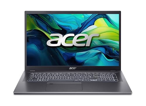Acer Aspire 17 (A17-51M-73JJ) Laptop, 17" FHD IPS Display, Intel Core 7 150U, 16 GB RAM, 1 TB SSD, Intel Grafik, Windows 11, QWERTZ Tastatur, grau