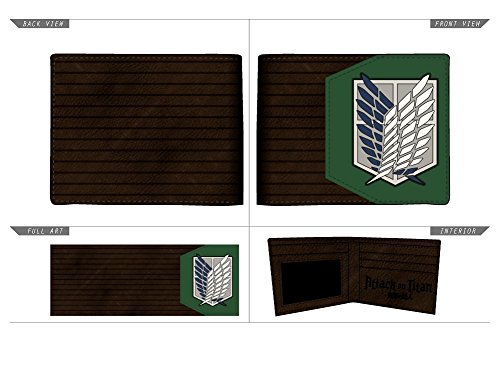 Attack on titan survey corps pu bifold wallet