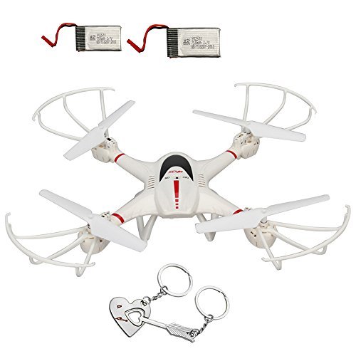 Blueskysea Free Gift Keychain + MJX X400 2.4G 4ch RC Drone Quadcopter 6 Axis Gyro FPV 3D Roll Auto Return Headless Helicopter (MJX X400 With C4005 FPV cam +Extra 2 Bateries)
