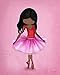 Set of 4 Art Prints for Girls Room African American Artwork Pink Purple Wall Art Posters for Child's Bedroom or Nursery 8x10 Dark skin Black Hair Girl