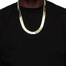 Mega Jewellery 14k Gold Plated Herringbone Chain Necklace 11mm X 24" High Quality