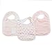 aden + anais Silky Soft Metallic Snap Bib, 100% Viscose Bamboo Muslin, Soft Absorbent 3 Layers, Adjustable, 9” X 13”, 3 Pack, Primrose Birch