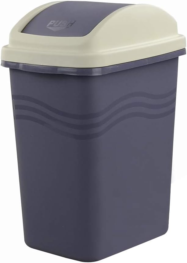 Mayish Plastic Purple 10 Litre Swing Dustbin Trash Swing Bin with Lid