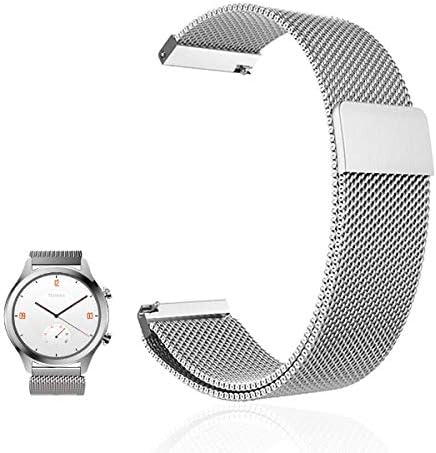 for Ticwatch C2 Platinum Band, FRGNIE Milanese Stainless Steel Fully Magnetic Closure Mesh Replacement Strap for Ticwatch C2 Man/Ticwatch 2 / S/E Smartwatch (Silver)