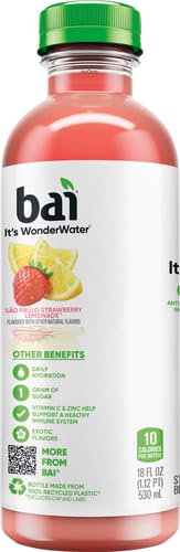 BAI SAO PAULO STRAWBERRY LEMONADE, ANTIOXIDANT INFUSED BEVERAGE, 18 FL OZ