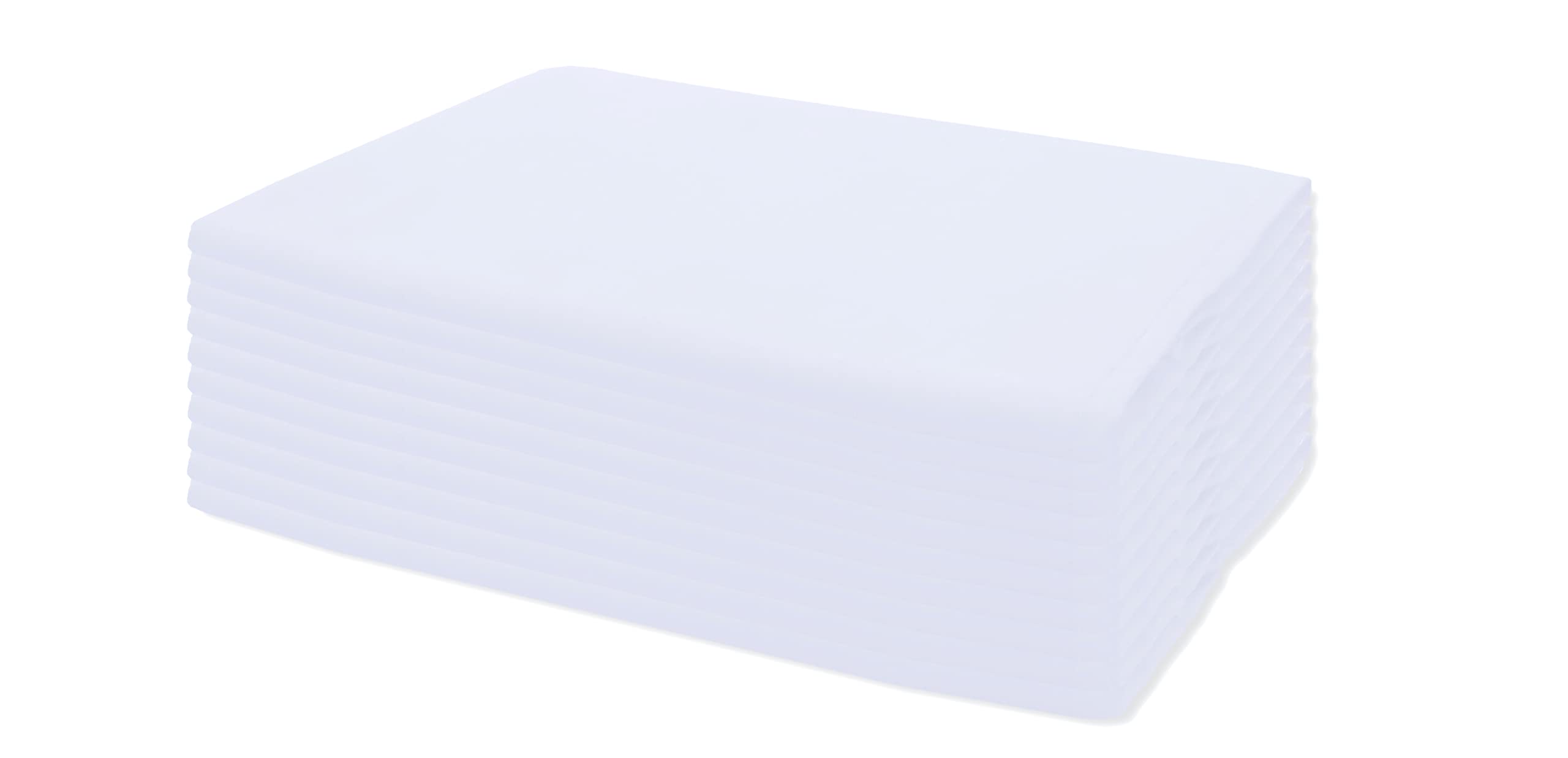 White Linen Napkins Cotton Dinner Cloth Napkin Packs 41cm X 41cm Hotel Quality Multiple use Weddings Party (White, 10)